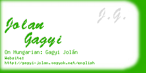 jolan gagyi business card
